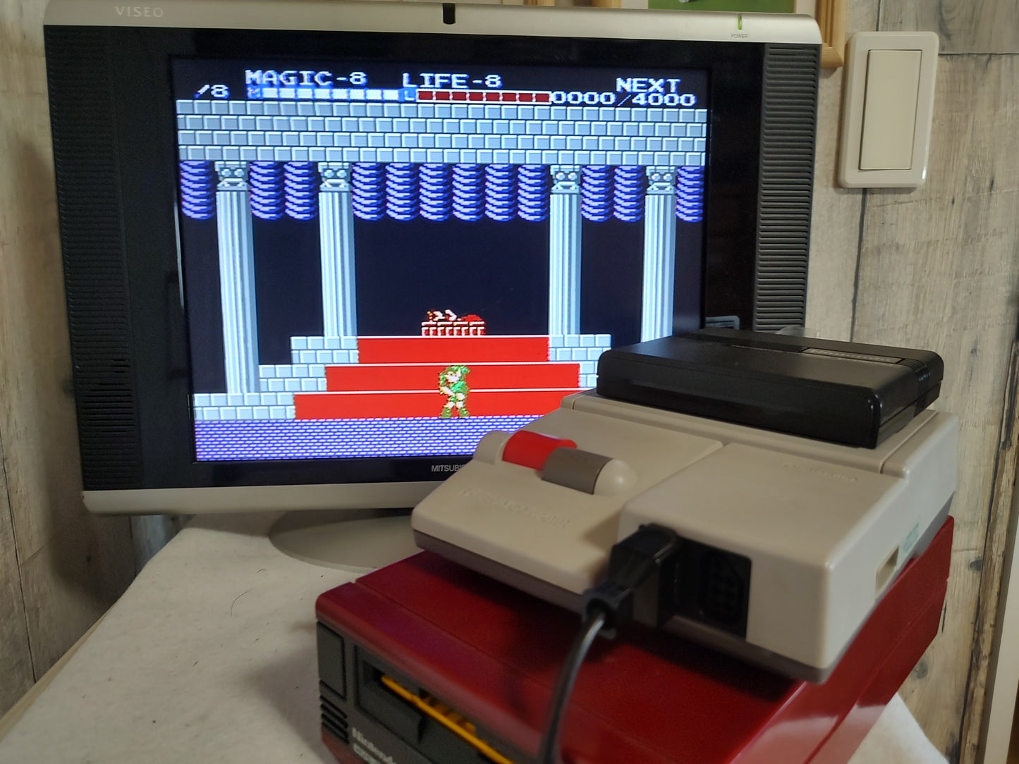 ZELDA 2 ADVENTURE OF LINK FAMICOM (NES) Disk System, Game disk and box-f0515-