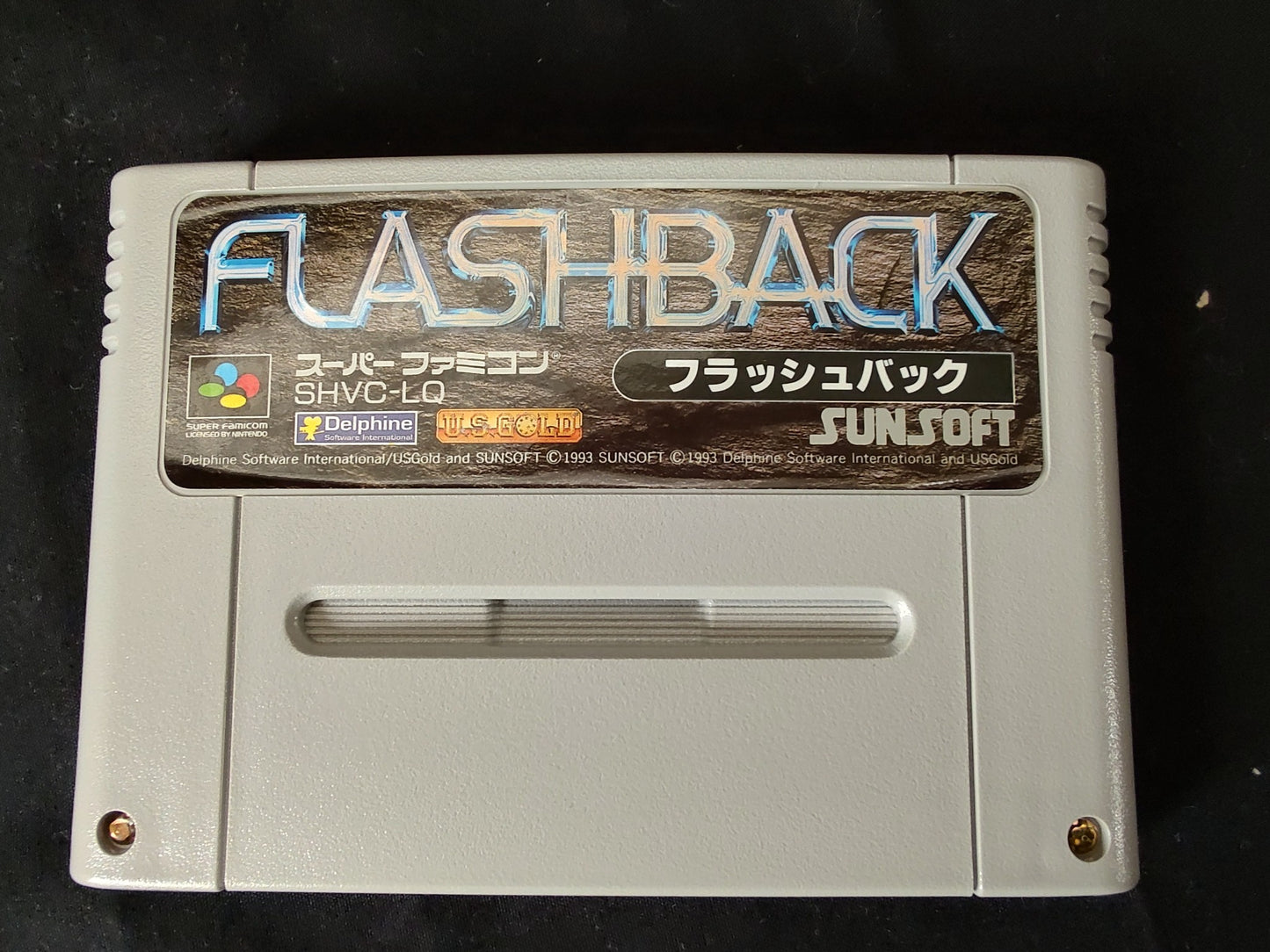 FLASHBACK Super Famicom Cartridge, W/Manual, Regi card, and Box, Working-f0518-