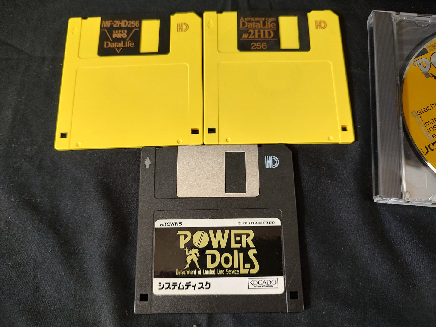 POWER DoLLS FM TOWNS Marty Game, Disk, Manual and Box set, Working-f0513- - Hakushin Retro Game shop