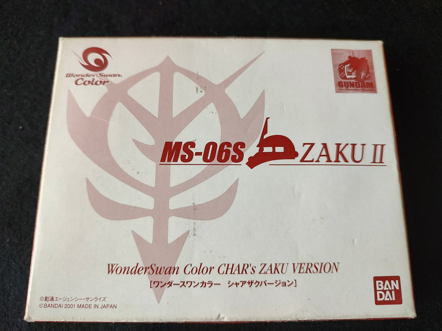 WONDERSWAN Color Console GUNDAM CHAR's ZAKU II Red Ver. w/manual, box set-e0519-