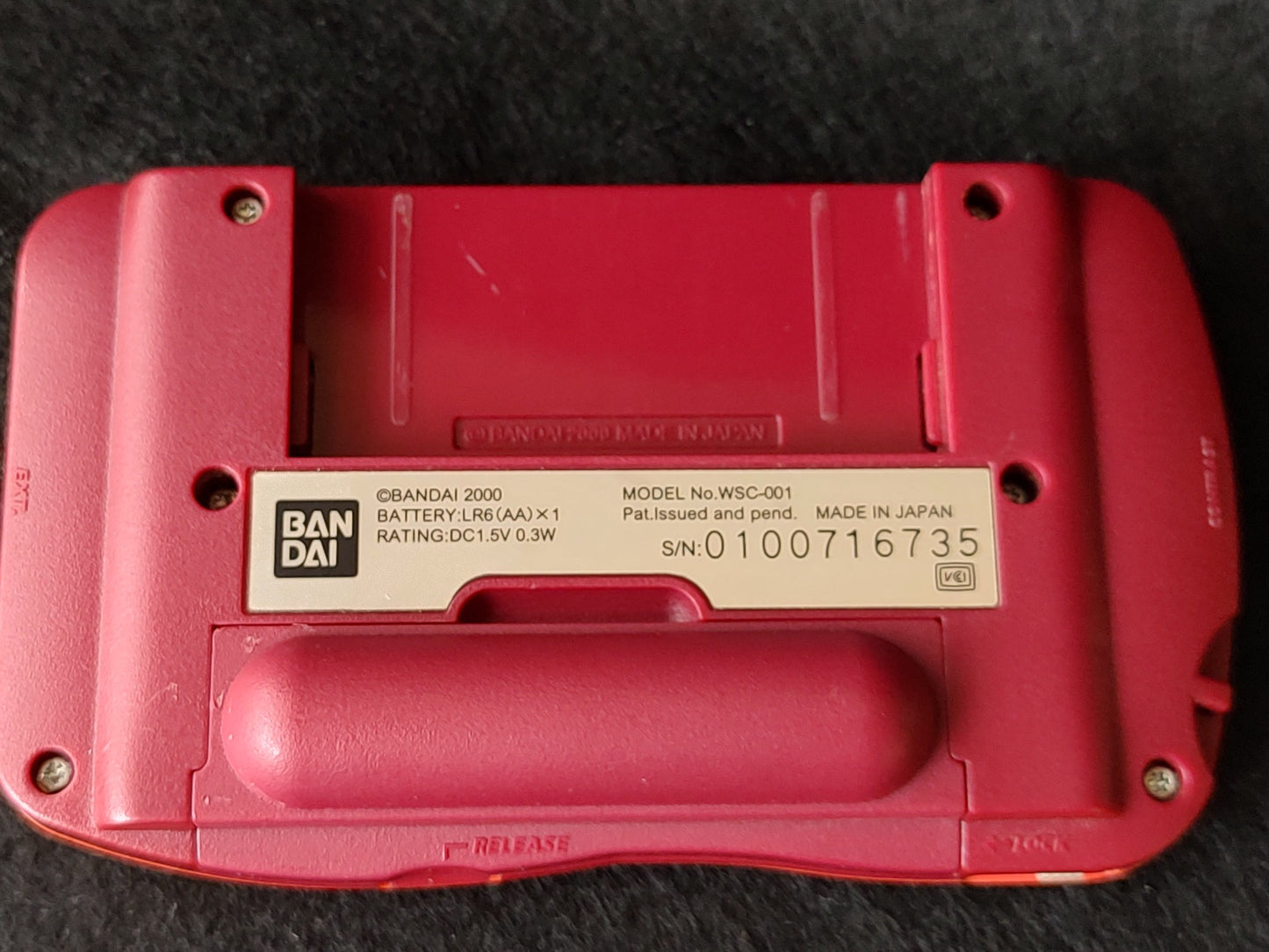 WONDERSWAN Color Console GUNDAM CHAR's ZAKU II Red Ver. w/manual, box set-e0519-