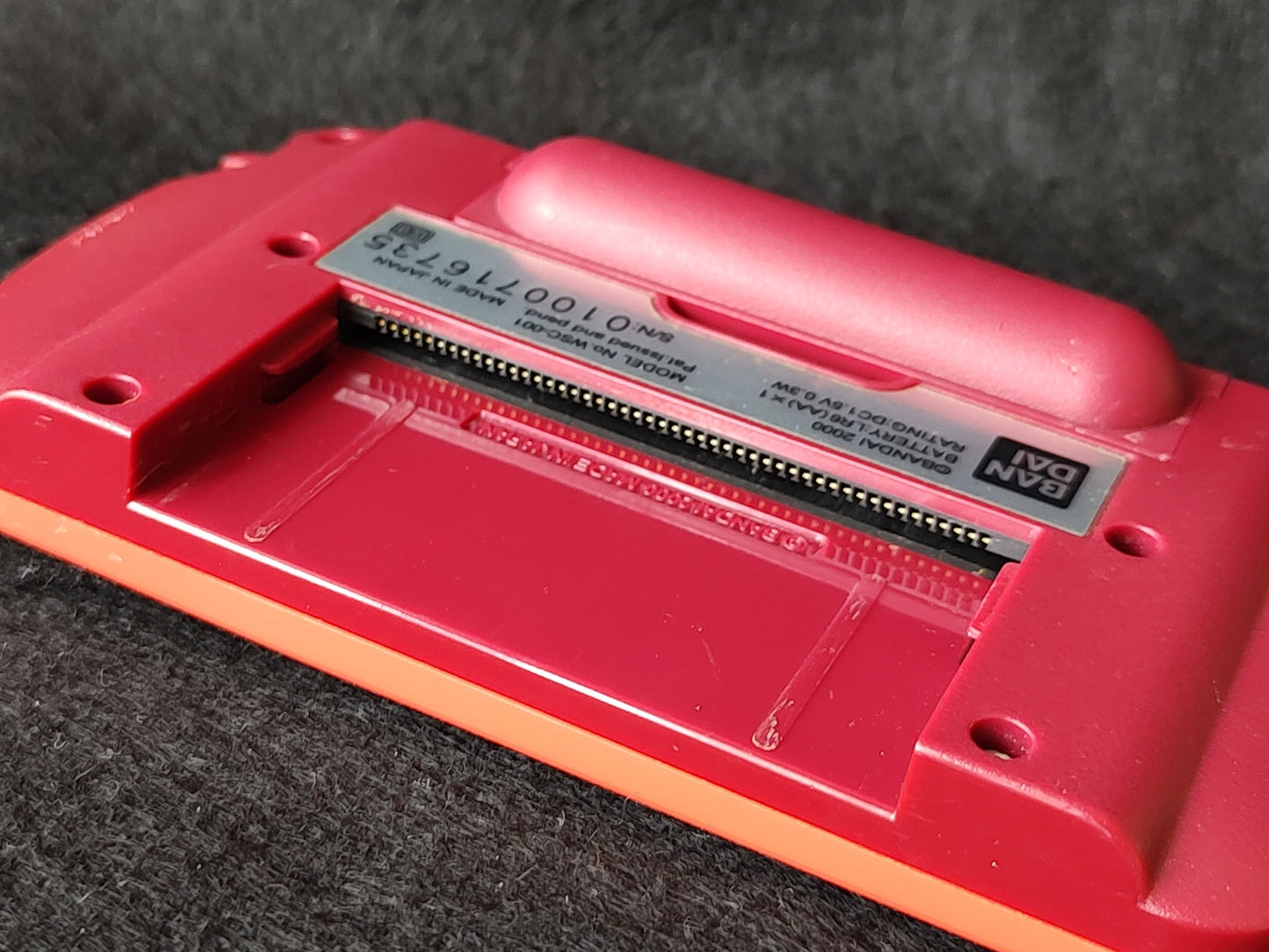 WONDERSWAN Color Console GUNDAM CHAR's ZAKU II Red Ver. w/manual, box set-e0519-