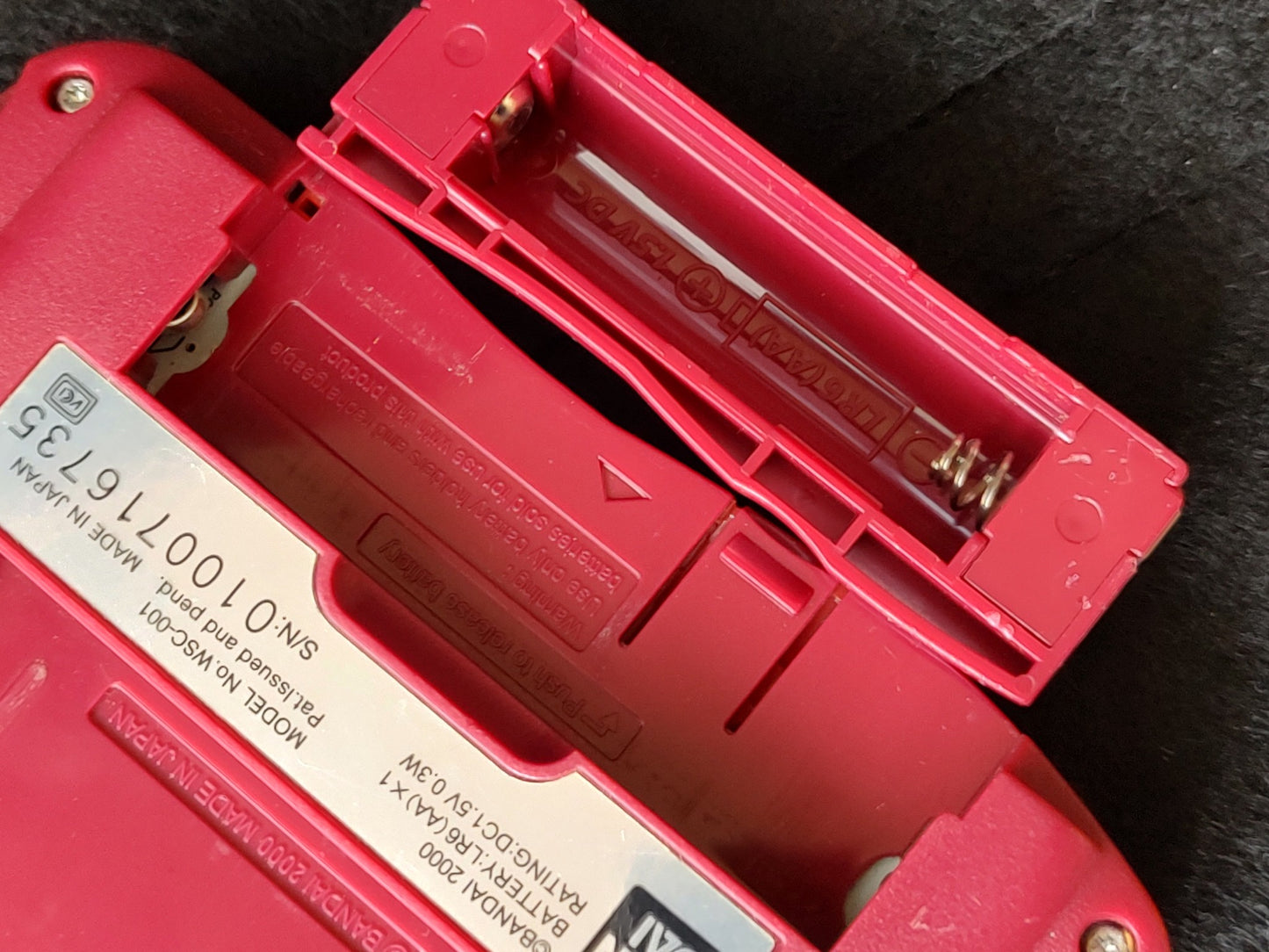 WONDERSWAN Color Console GUNDAM CHAR's ZAKU II Red Ver. w/manual, box set-e0519-