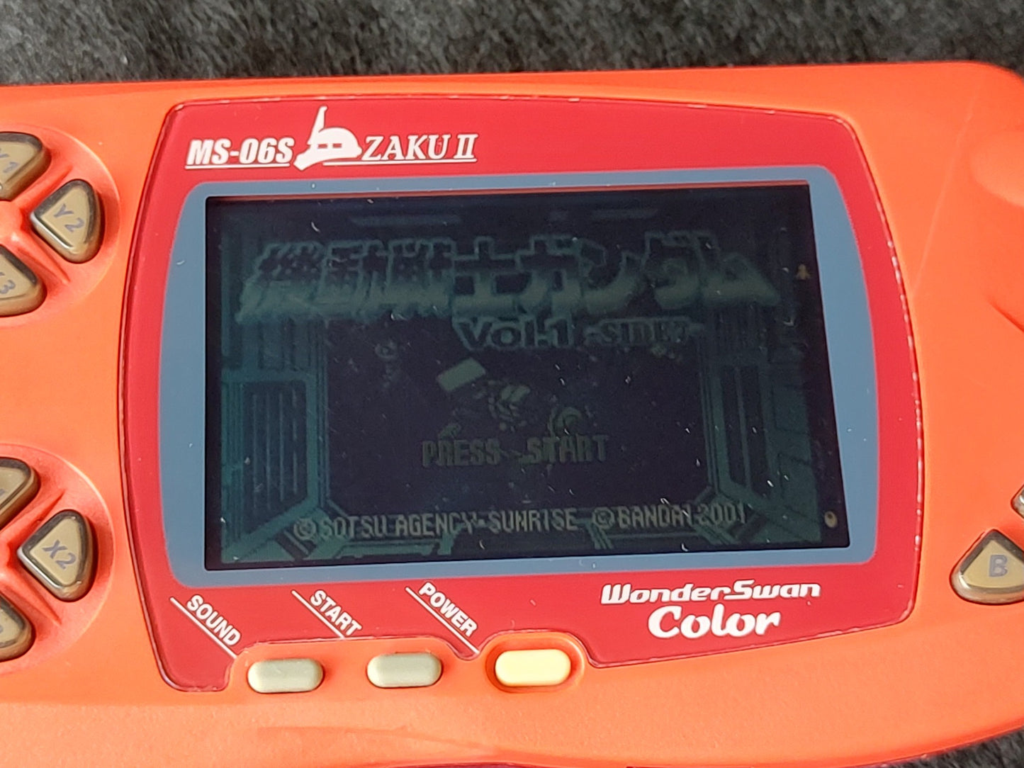 WONDERSWAN Color Console GUNDAM CHAR's ZAKU II Red Ver. w/manual, box set-e0519-