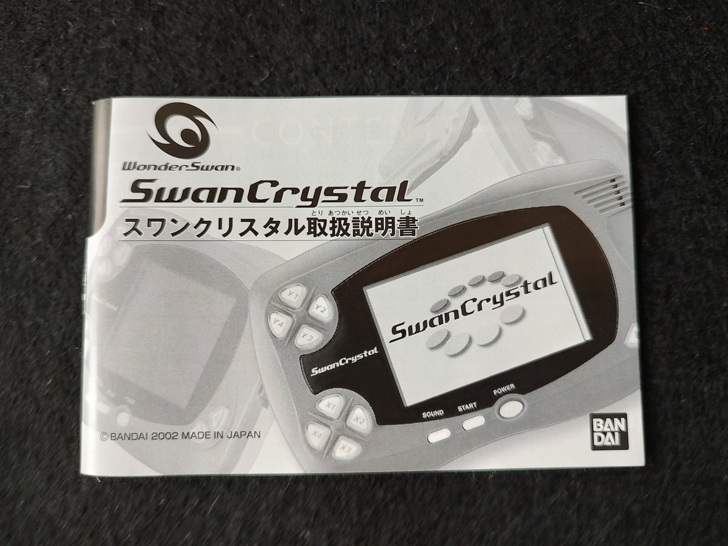Bandai Wonder Swan Crystal Clear Black BANDAI Console,Boexed and Game set-f0519-