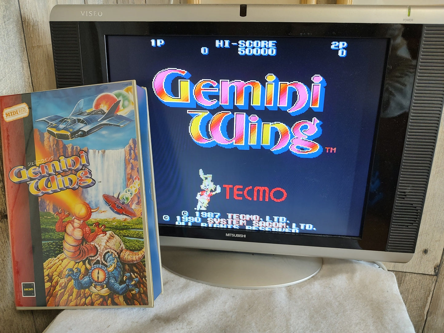 Gemini Wing TECMO SHARP X68000 Game w/Manual, and Box set, Working-f0520-