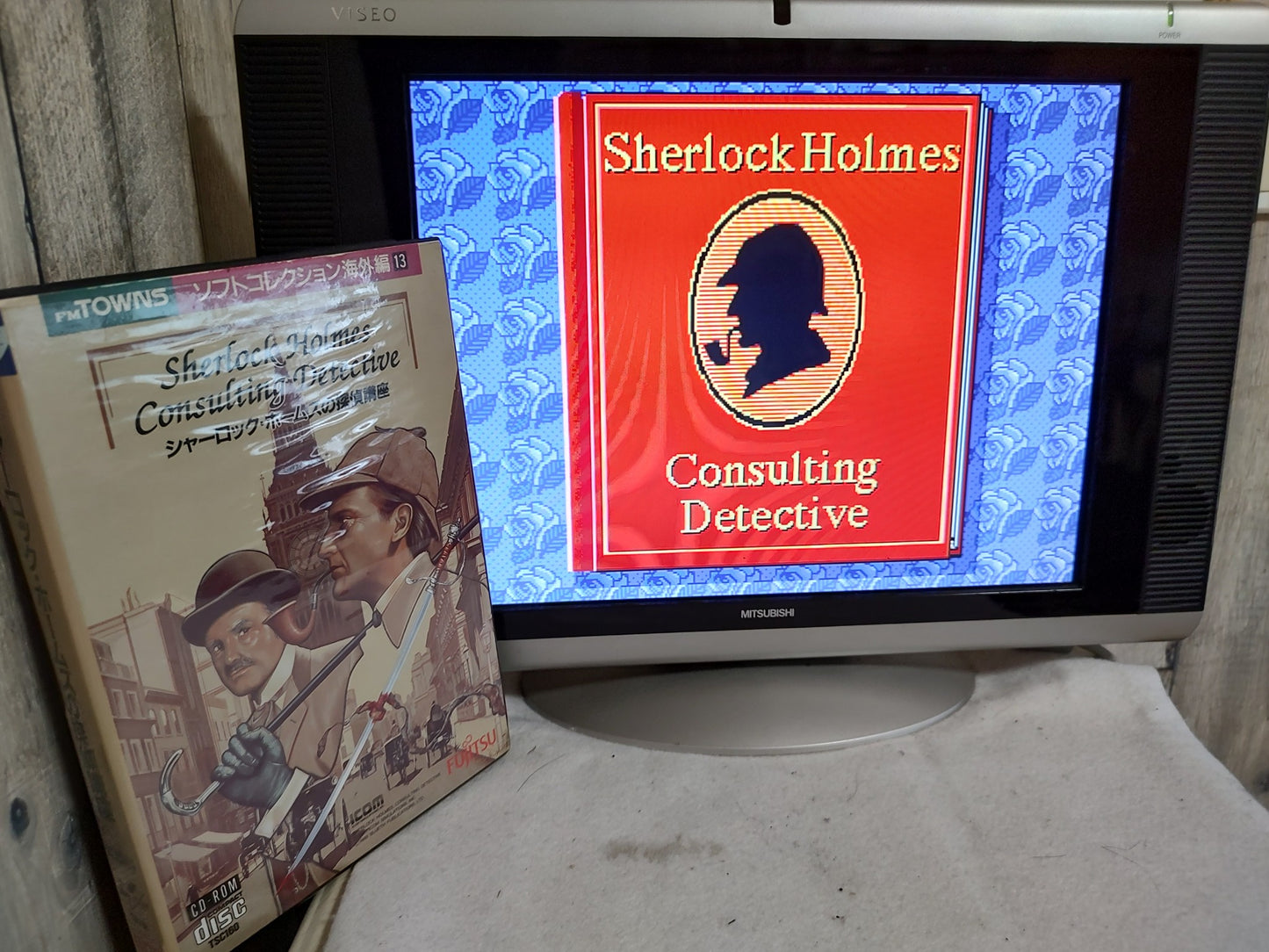 Sherlock Holmes Consulting Detective FM TOWNS Marty Game w/Manual, Box set-f1006