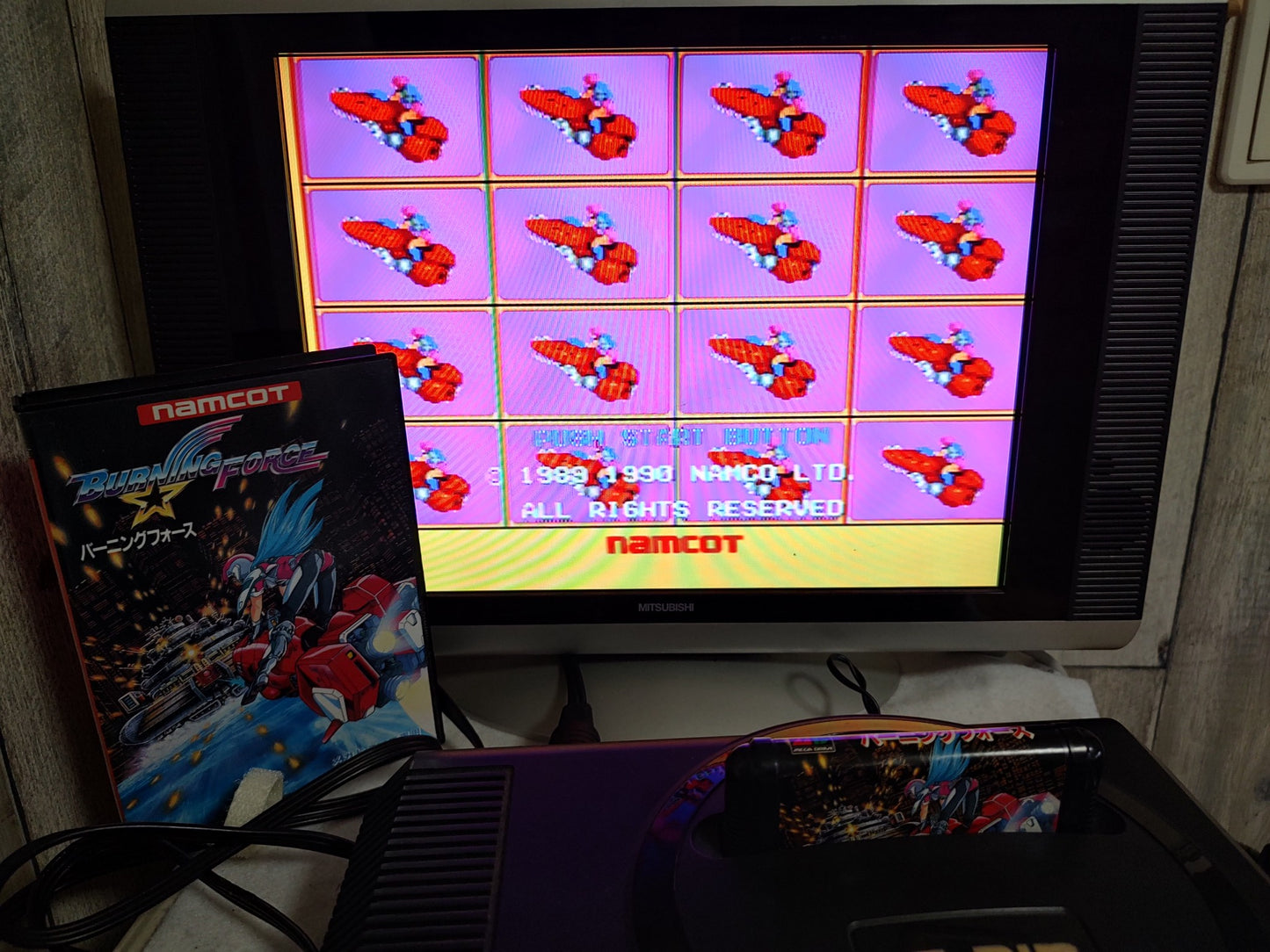 BURNING FORCE SEGA MEGA DRIVE Genesis Cartridge, Boxed set, Working-f0528-