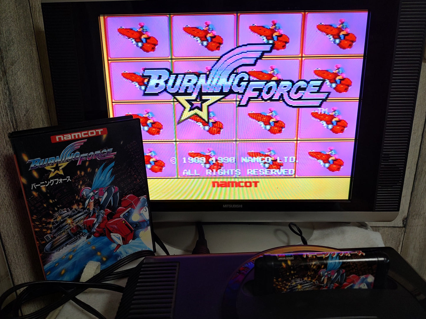 BURNING FORCE SEGA MEGA DRIVE Genesis Cartridge, Boxed set, Working-f0528-