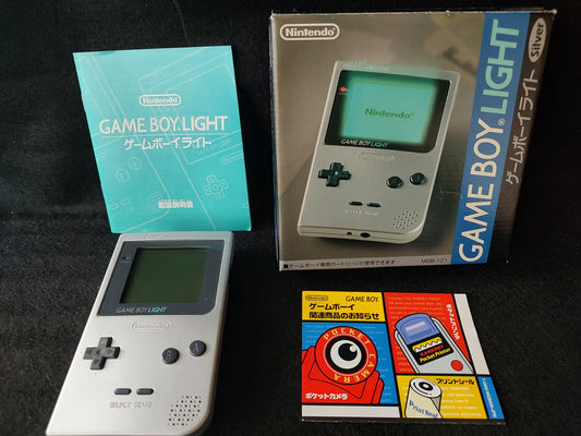 Nintendo Game boy Light Silver color console MGB-101, Manual, Boxed set-e0602-
