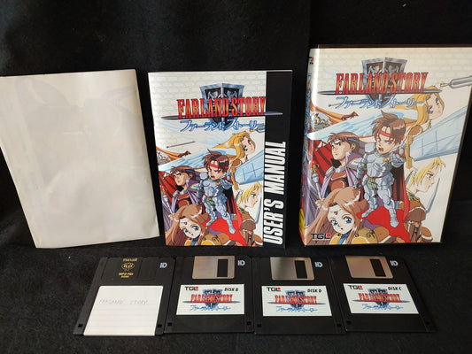 PC-9801 FARLAND STORY Game Floppy disks, W/manual, Box set, Not tested-f0608-