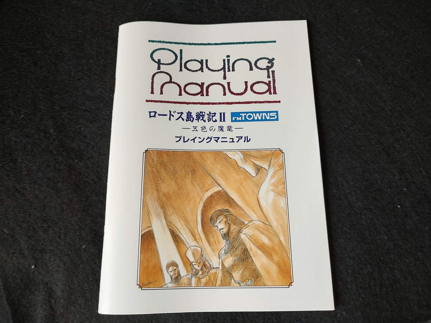 Record of Lodoss War 2 FM TOWNS/MARTY RPG Game Disk w/Manual, Box, Working-f0614