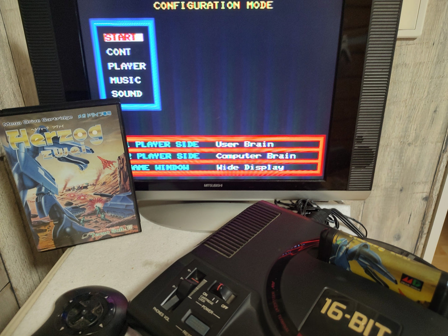 Herzog Zwei SEGA MEGA DRIVE Genesis W/Manual, Box, working-f0616-
