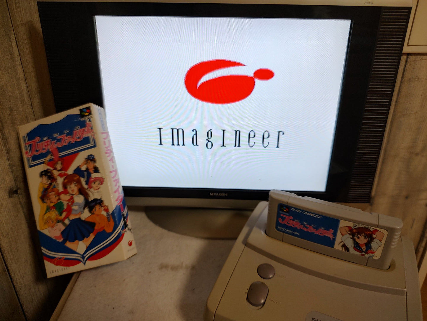 PRETTY FIGHTER Seifuku Densetsu Super Famicom Cartridge, W/Manual, and Box-f0618
