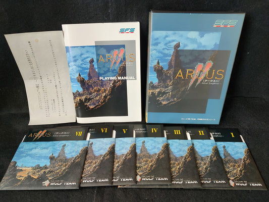 PC-8801 PC88  ARCUS 2 Game Disks, Manual, Box set, Not Working-f0621-