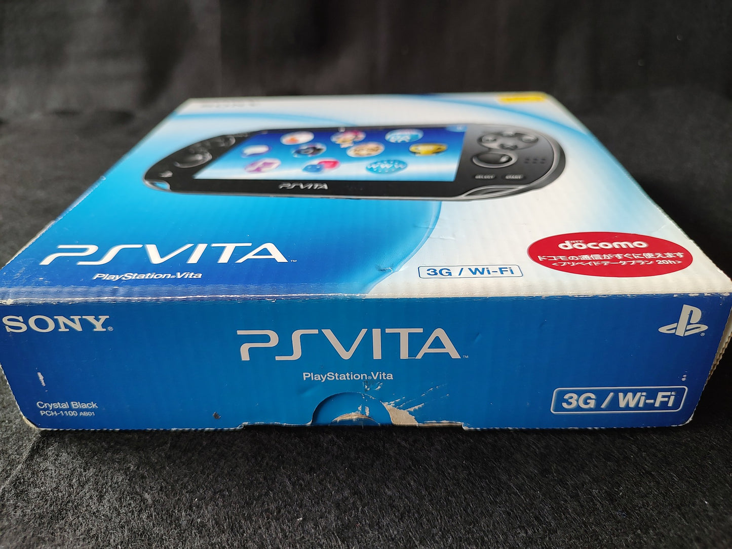 SONY PS Vita PCH-1100 Black Console, w/Manual Box set, Working-f0623-