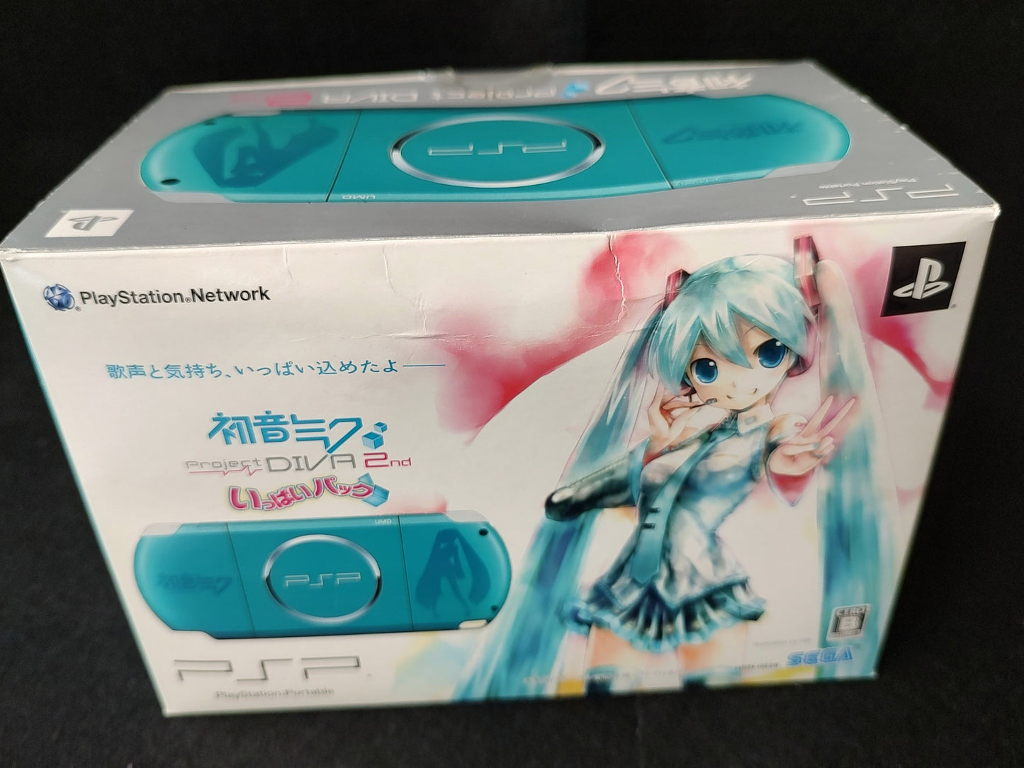 SONY PSP-3000 PSP Hatsune Miku Project Diva 2nd Ippai Pack, working-f0626-