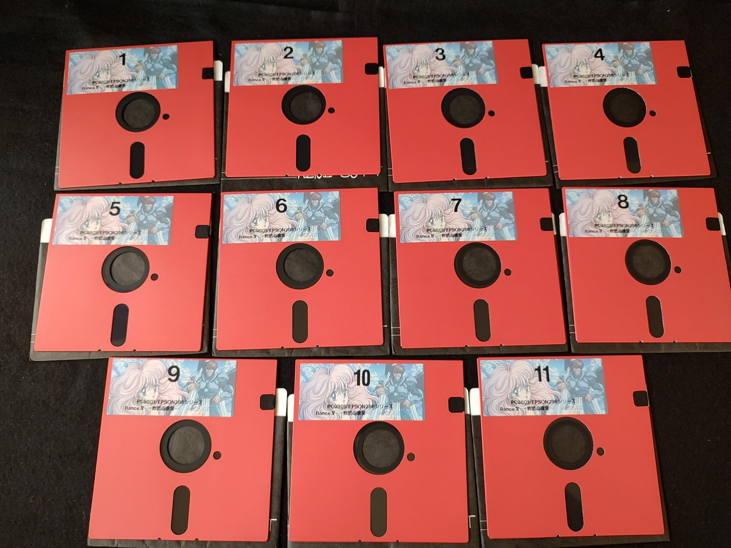PC-9801 PC98 Rance 4 Game Floppy disks, w/Manual, Box set,Not tested-f0626