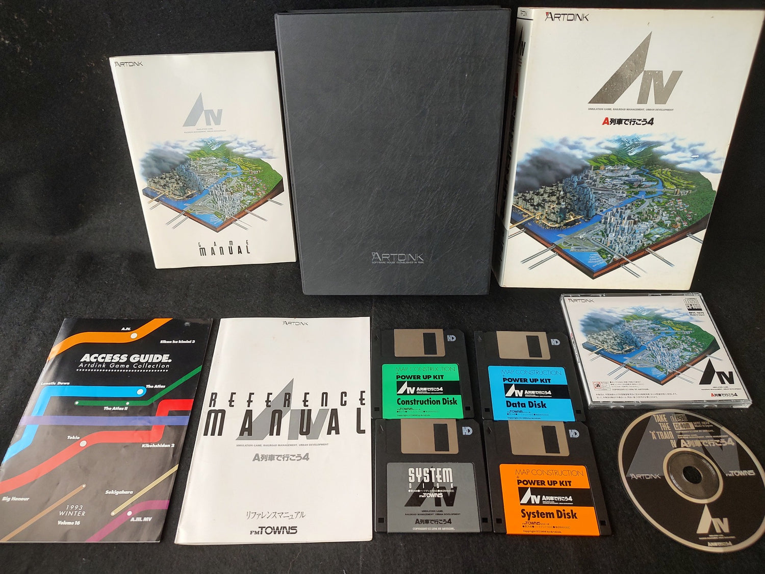 A-Train A Ressha de Ikou FM TOWNS Marty Game, Disk, w/Manual Box, Work –  Hakushin Retro Game shop