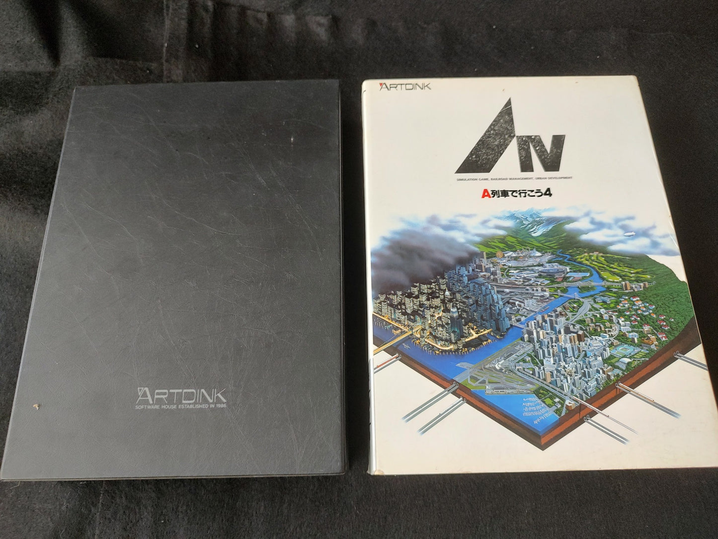 A-Train A Ressha de Ikou FM TOWNS Marty Game, Disk, w/Manual Box, Working-f0629-