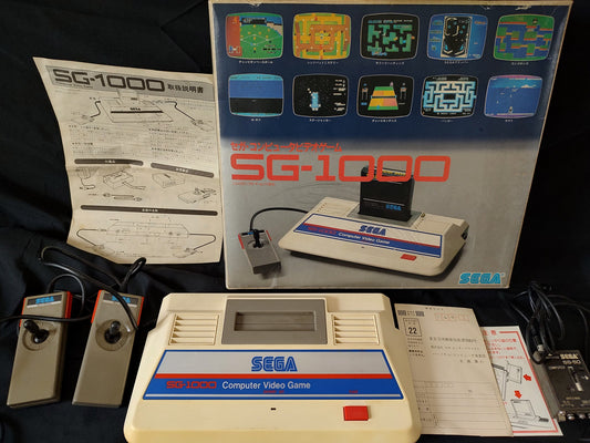 SEGA SG-1000 SG1000 CONSOLE system, PSU, Manual, Pads in Box set tested-f0703-