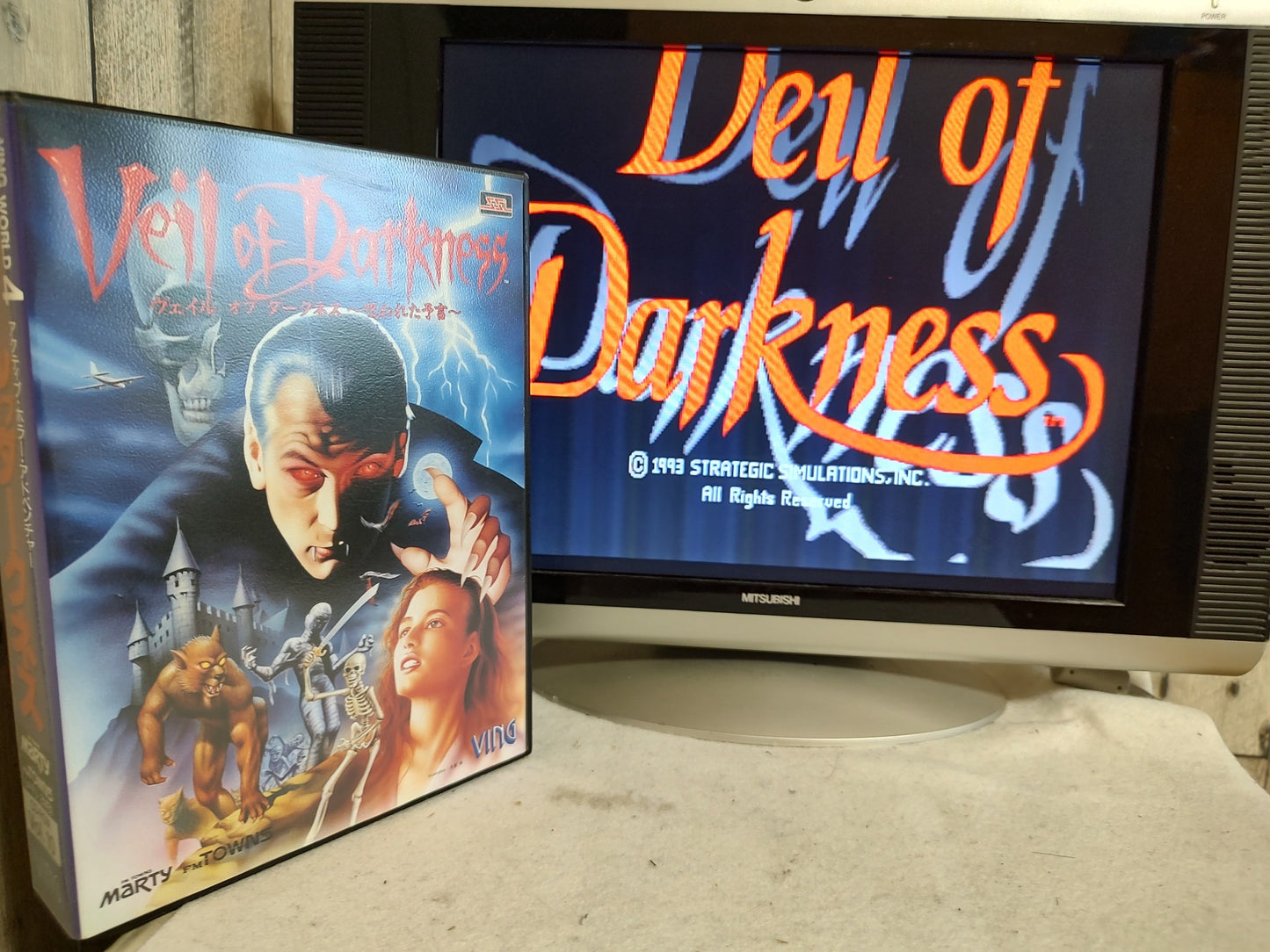 Veil of Darkness FM TOWNS Marty Game /Manual, Papers, Box set, Working-f0709-