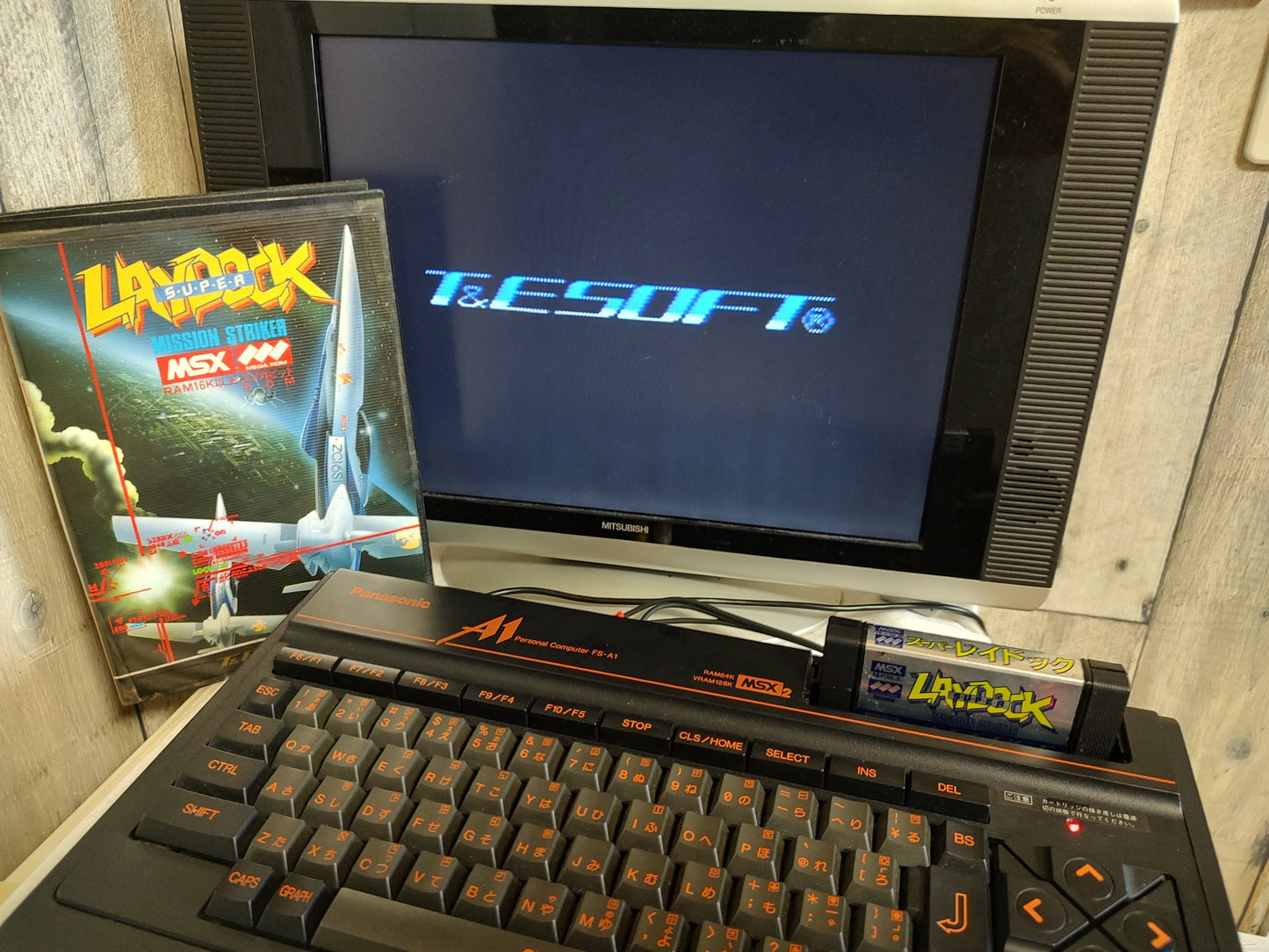 Super LAYDOCK Mission Striker MSX Game Cartridge, Manual, Box, Working-f0113-