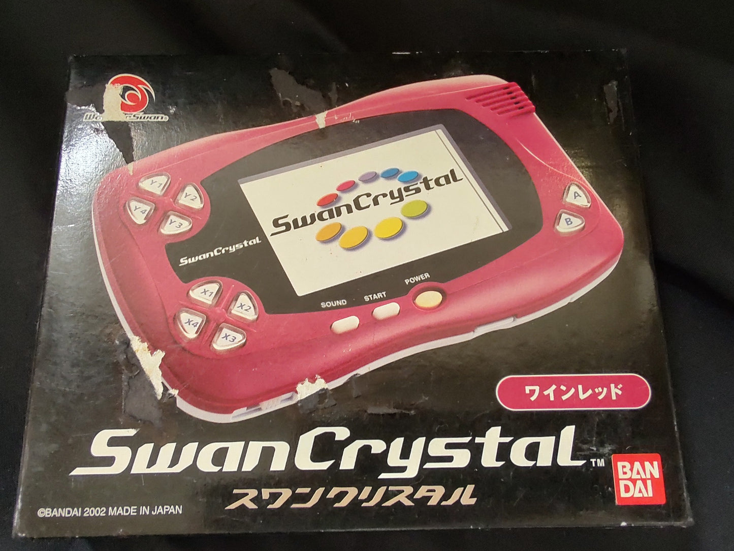 Wonder Swan Crystal Wine red BANDAI Console, Manual, Boxed set tested-f0714-
