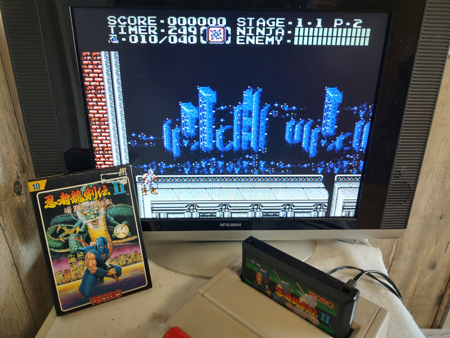 Ninja Ryukenden 2 Ninja Gaiden Famicom FC Cartridge,w/Manual,Box, Working-f0716-