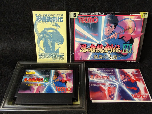 Ninja Ryukenden 3 Ninja Gaiden Famicom FC Cartridge,w/Manual,Box, Working-f0717-