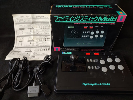Hori Arcade Fighting Stick Multi for SNES, PC Engine, Megadrive Boxed set-f0715-