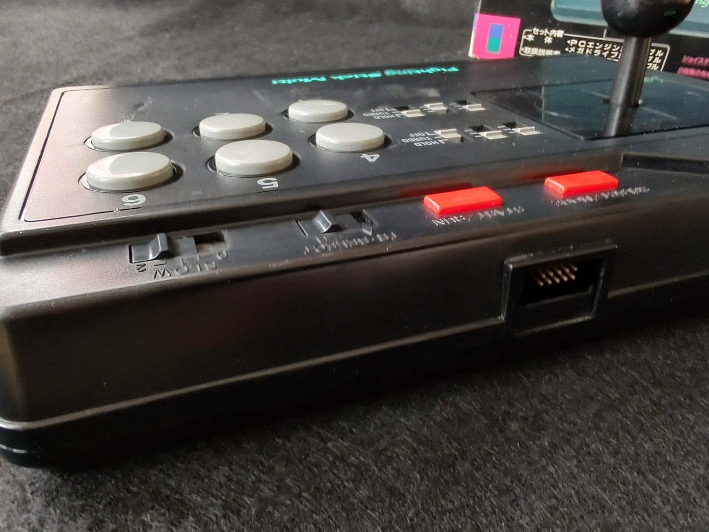 Hori Arcade Fighting Stick Multi for SNES, PC Engine, Megadrive Boxed set-f0715-