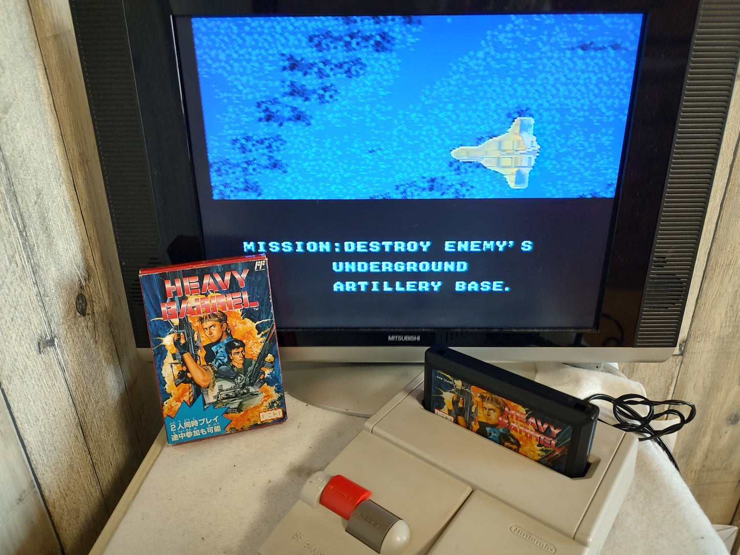 HEAVY BARREL Nintendo Famicon FC Cartridge, w/Manual, Box, set Working-f0726-