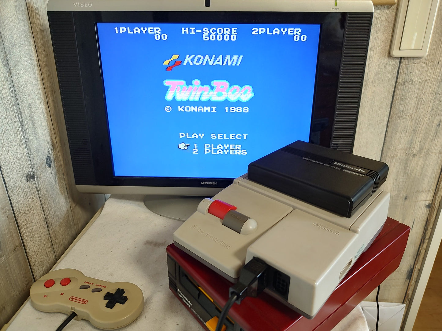 Nintendo Famicom Disk System(HVC-022) Console,RAM Adapter set, Working-f0726-