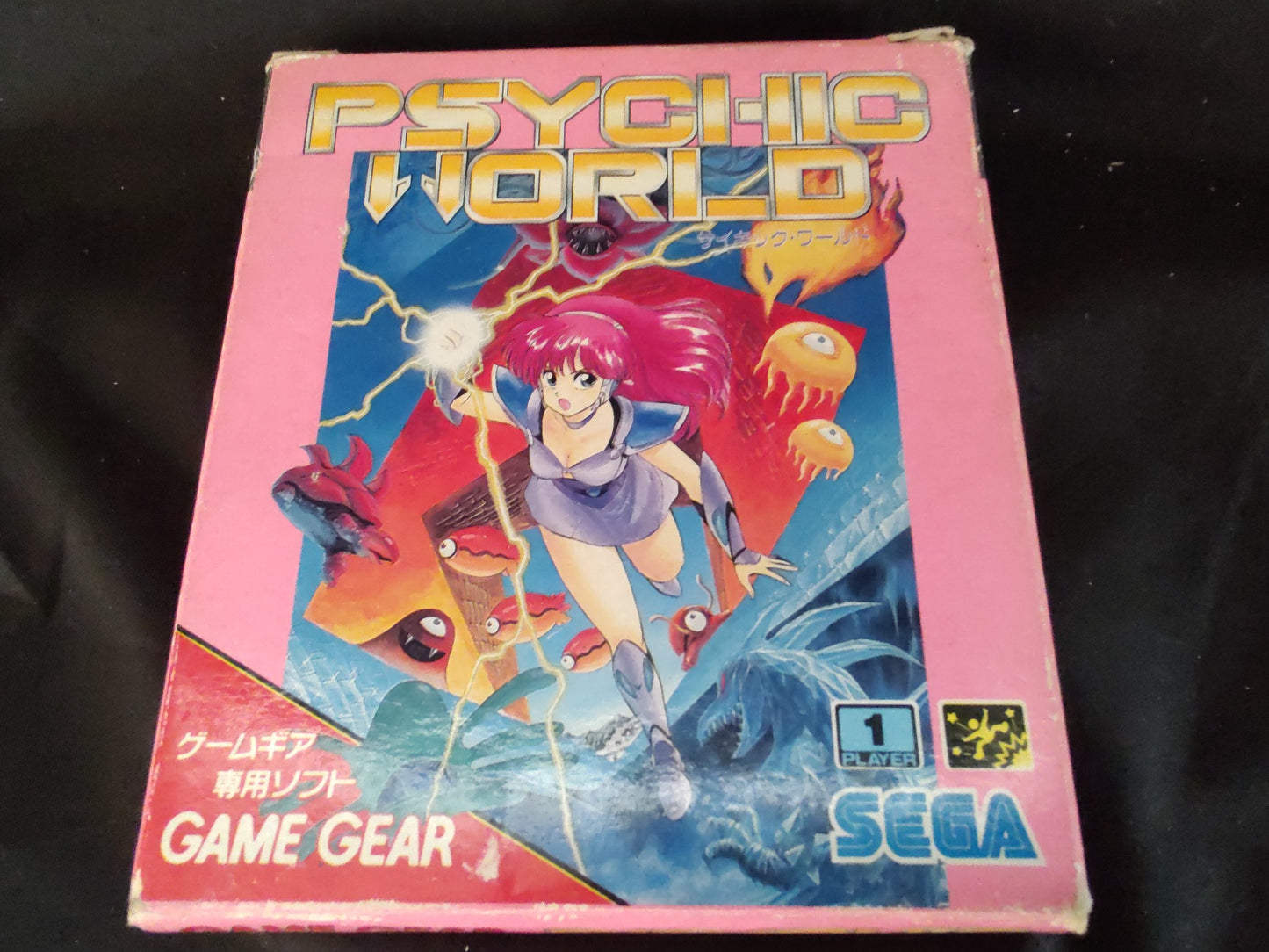 PSYCHIC WORLD SEGA GAME GEAR GG Cartridge,w/Manual, Box set, Working-f0731-