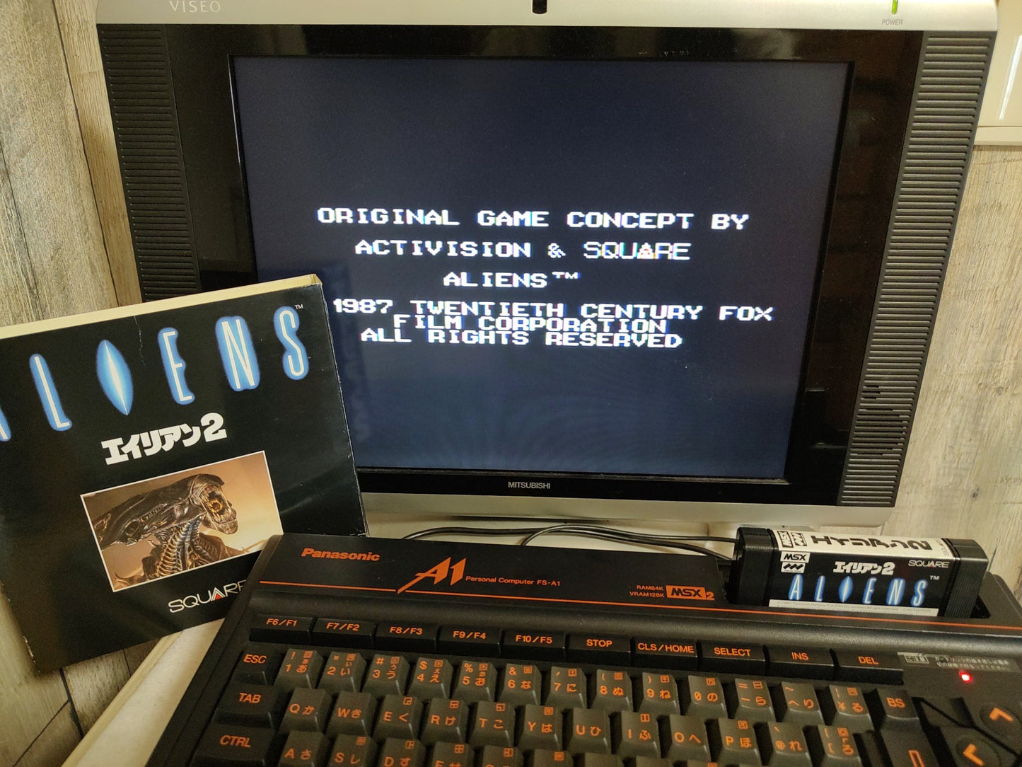 ALIENS 2 MSX/MSX2 Game Cartridge and Box set Working, No manual-f1228-