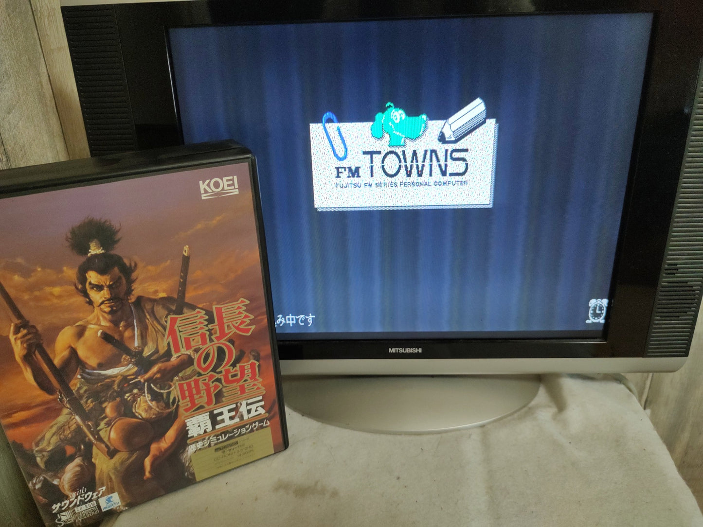Nobunaga's Ambition NOBUNAGA NO YABO Haoh Den FM TOWNS Marty, Working -f0803-