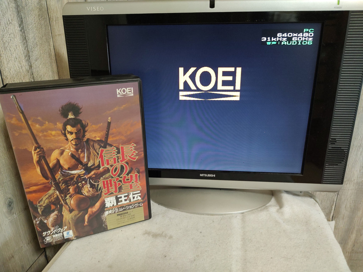 Nobunaga's Ambition NOBUNAGA NO YABO Haoh Den FM TOWNS Marty, Working -f0803-