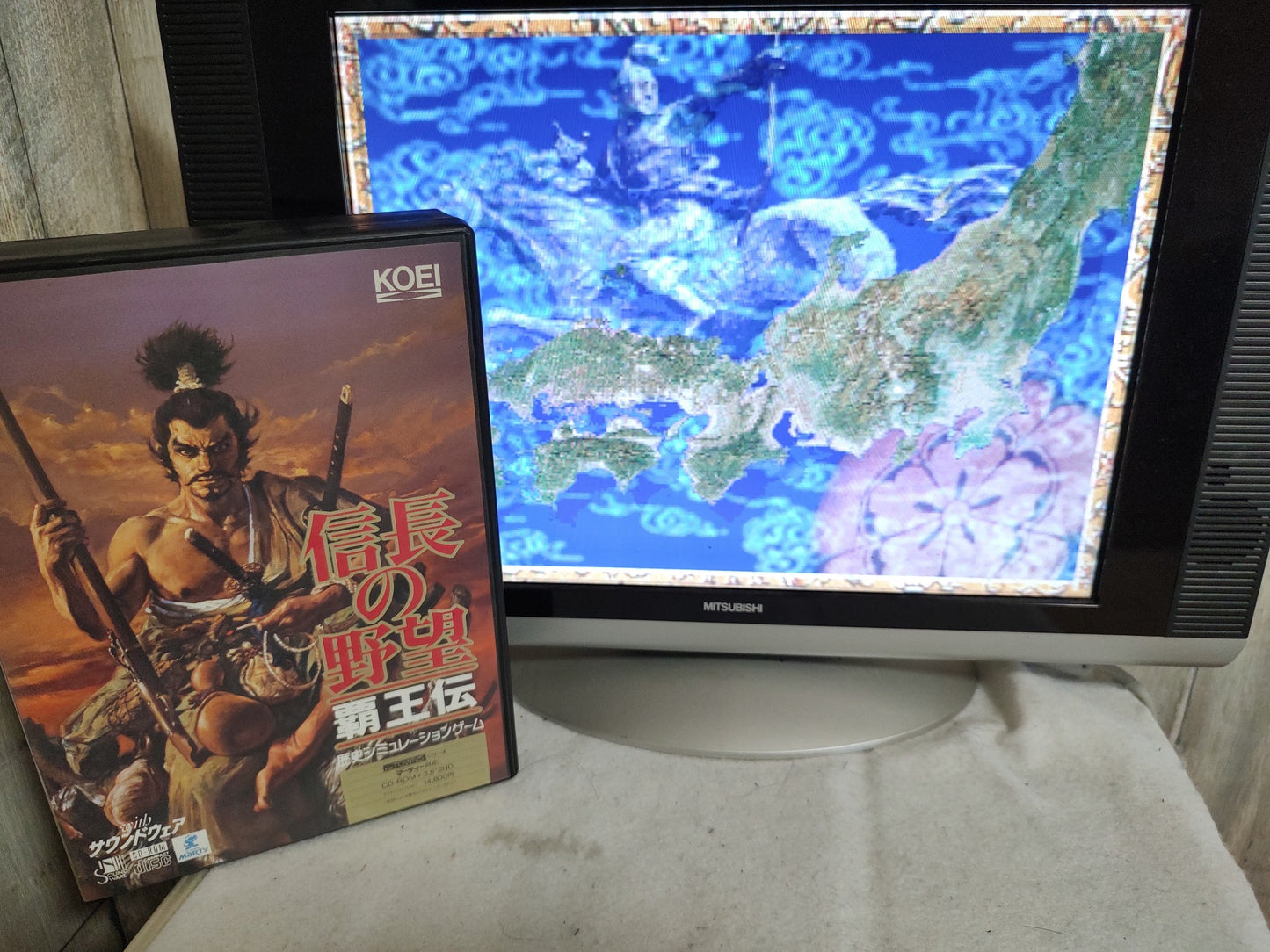 Nobunaga's Ambition NOBUNAGA NO YABO Haoh Den FM TOWNS Marty, Working -f0803-