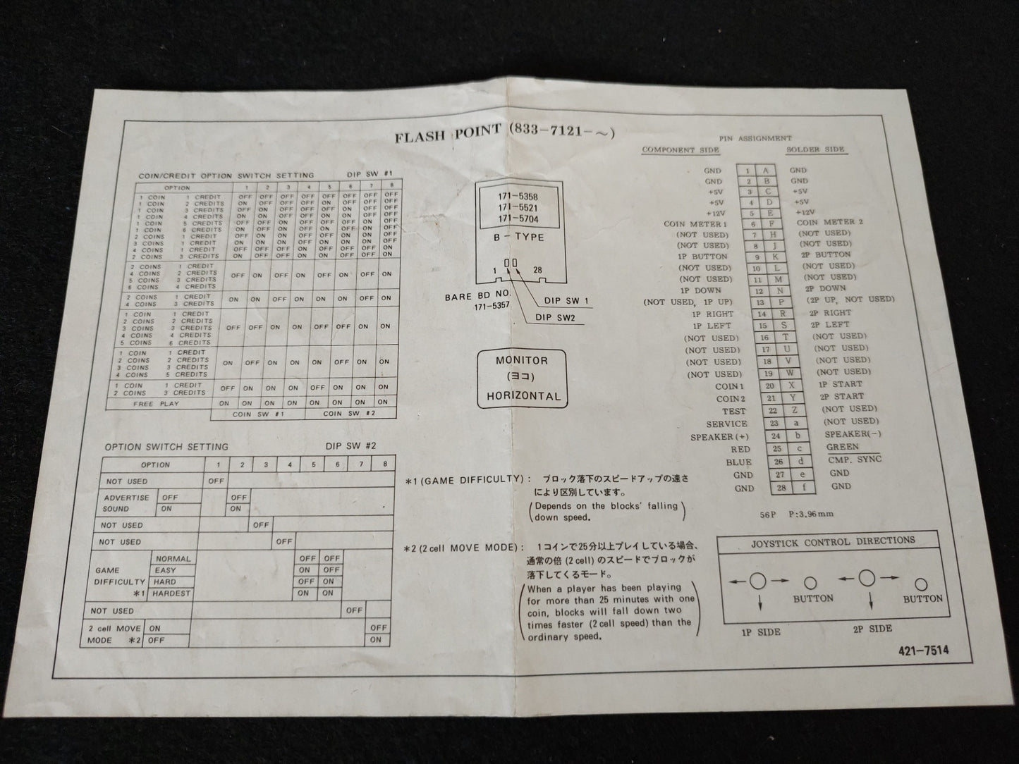 FLASH POINT SEGA System 16/24 Arcade PCB System JAMMA Board, Working-f0803-