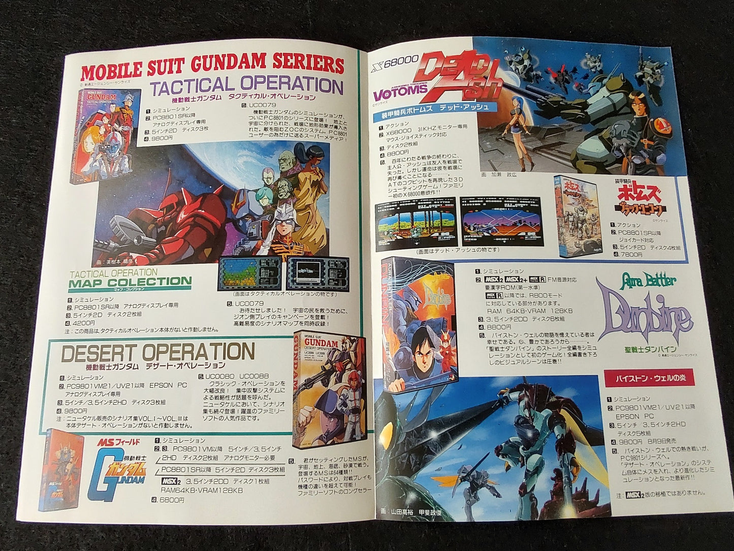 MOBILE SUIT GUNDAM CLASSIC OPERATION UC0079/93 SHARP X68000 Game, Working-f0805-
