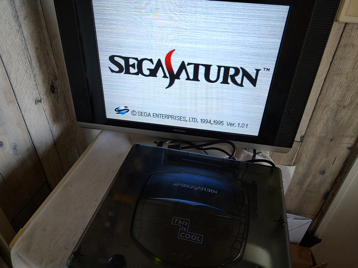 SEGA Saturn SS Limited Clear Skeleton Console HST-3220,Pad,Power Cable set-f0809