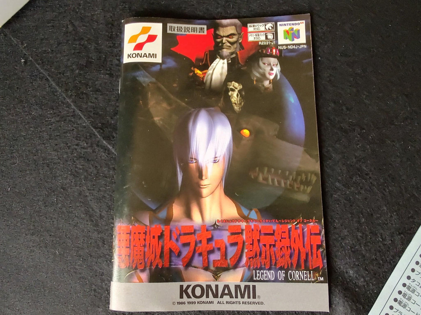 CASTLEVANIA Mokushiroku Gaiden Akumajo Dracula Nintendo 64, Working-f0815-