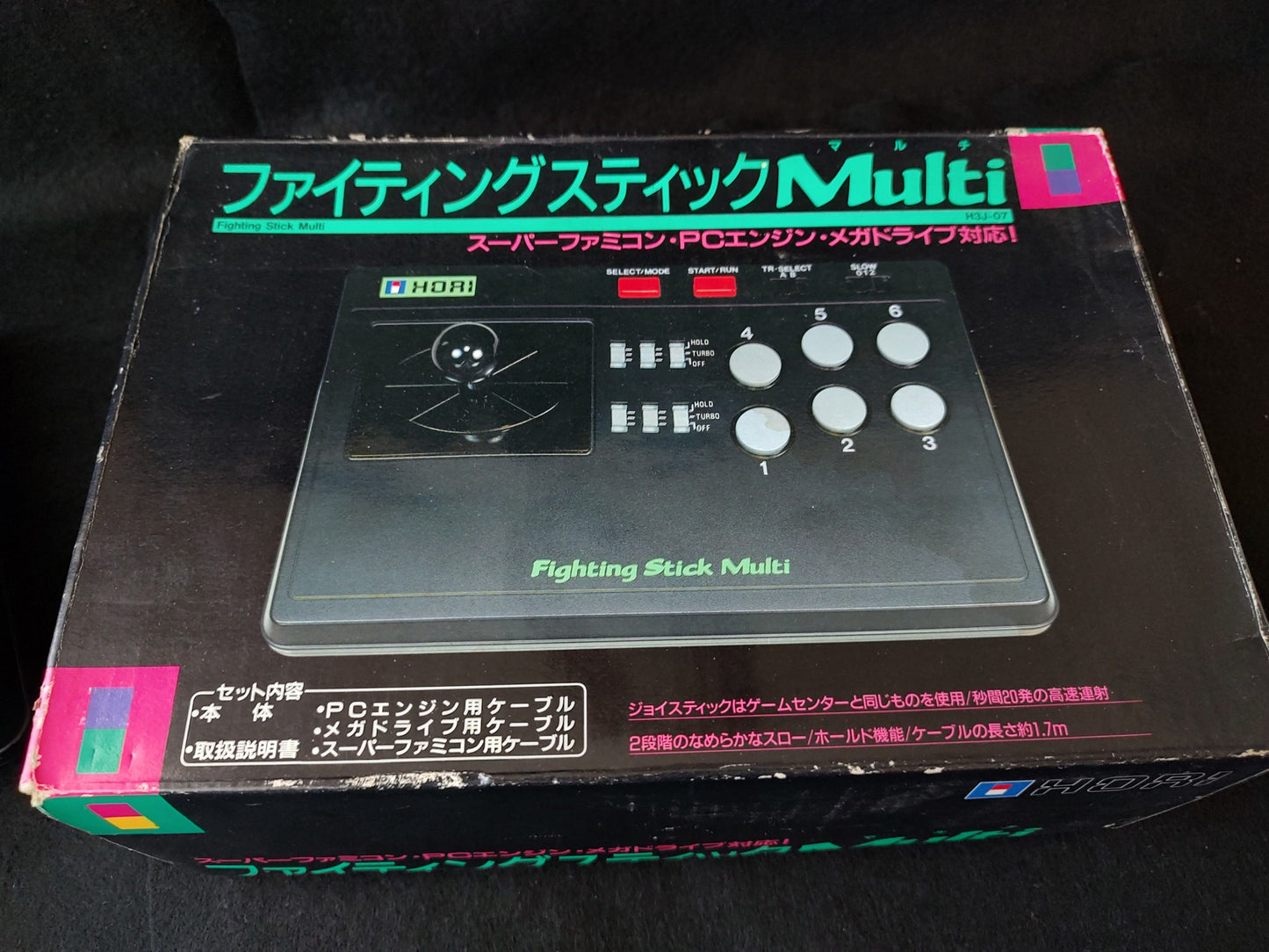 Hori Arcade Fighting Stick Multi for SNES, PC Engine, Megadrive Boxed set-f0816-