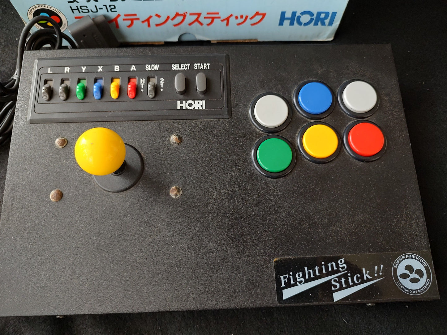 Hori Arcade Fighting Stick HSJ-12 for Super Famicom SNES Boxed set-f0817-