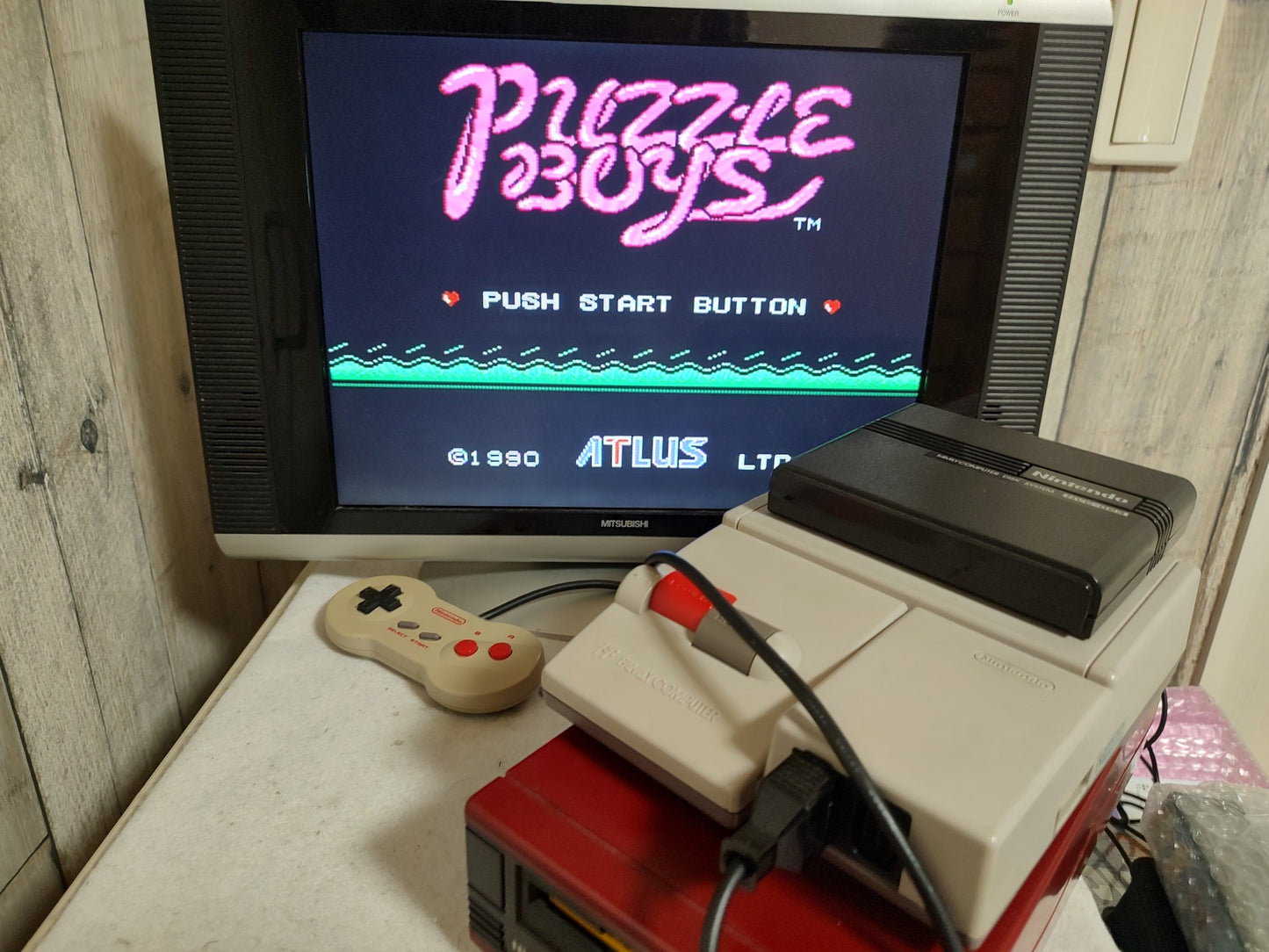 PUZZLE BOYS (NES) Disk System, Game disk and box set-f0820-