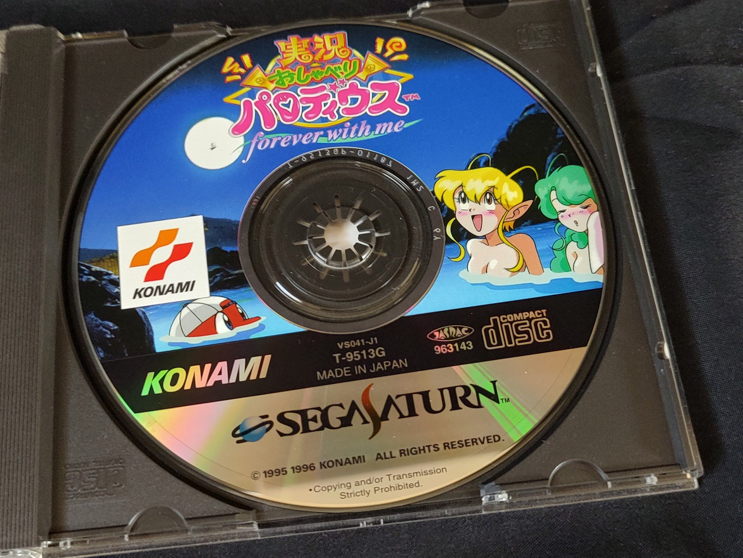 Jikkyou Oshaberi Parodius Forever with Me SEGA SATURN Shooter Game,Working, JP