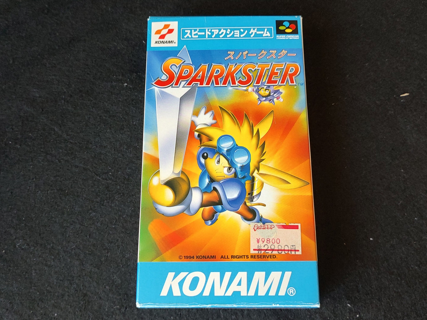 SPARKSTER Super Famicom Game SFC Cartridge w/,Manual, Box set Working-f0820-