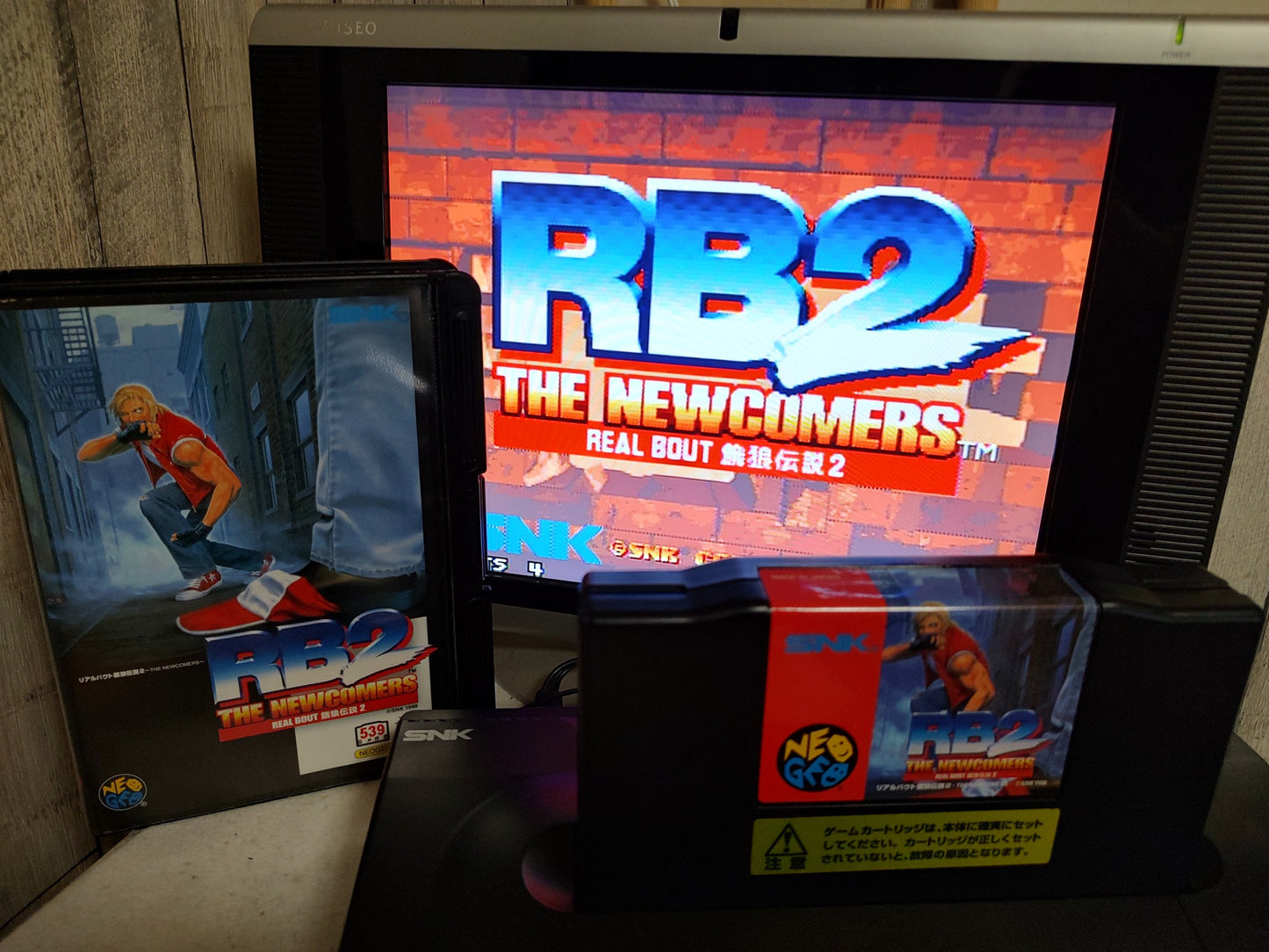 Real Bout Fatal Fury 2 RB2 The Newcommers SNK NEO GEO AES w/manual, box-f0821-