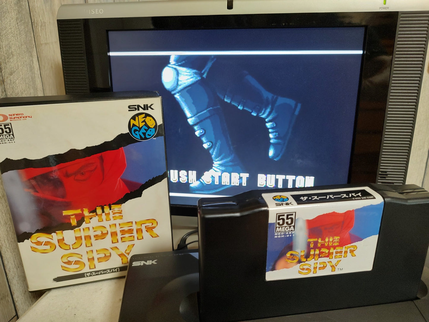 THE SUPER SPY SNK NEO GEO AES Cartridge, Manual Boxed set tested-f0821